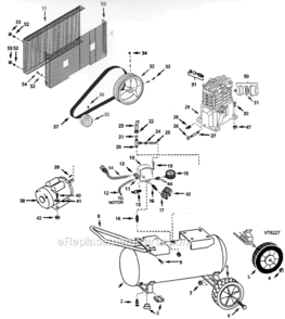 Page A Diagram and Parts List for VT627000AJ  Campbell Hausfeld Compressor